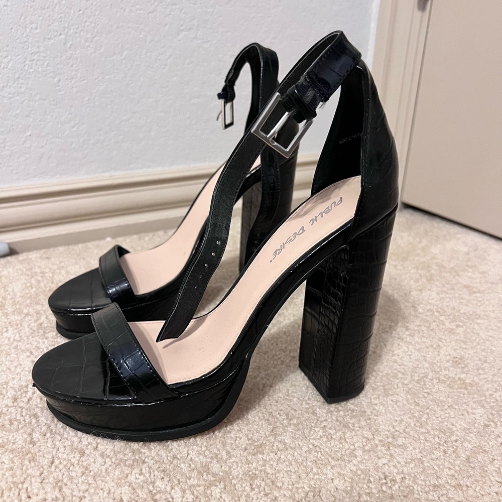 Public Desire Black Heels - Gently Used, Worn Once